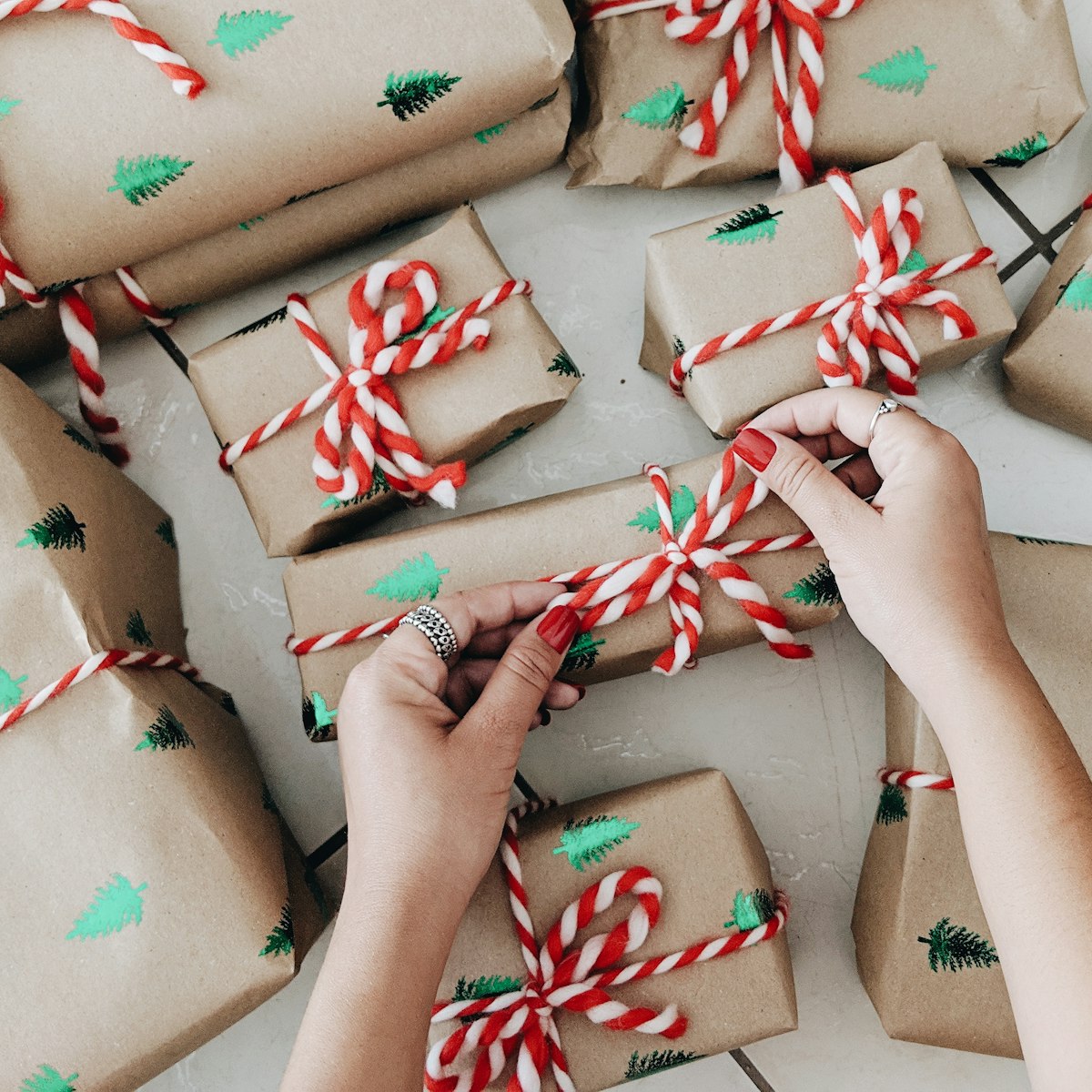 Wrapped gift boxes